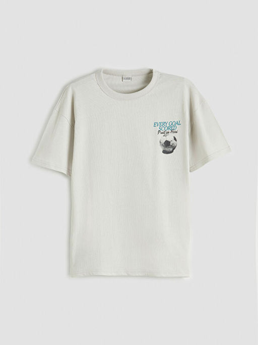 Bisiklet Yaka Bask?l? Erkek ?ocuk Ti??rt