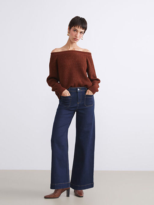 Wideleg Kad?n Jean Pantolon