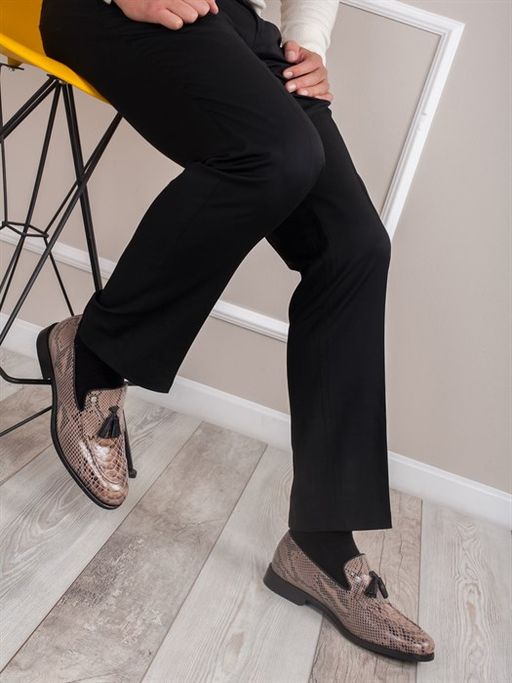 Лоферы мужские стильные легкие из натуральной кожи 28255-00 Бежевый - Piniolo фото 2