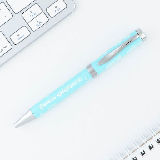 Ручка шариковая, синяя паста, 1.0 мм, на открытке металл, 1 мм Прекрасный день 8 марта