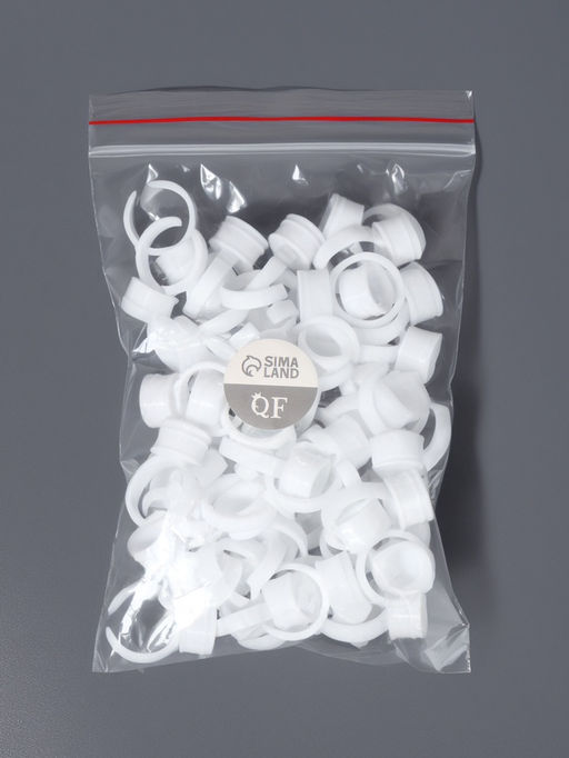 Кольца - лунки под клей для наращивания ресниц, набор - 50 шт., белое