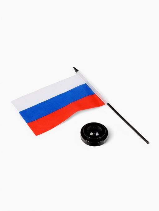 Флаг России, набор 6 штук, 14×21 см, флагшток 33.5×6.4 см, полиэстер