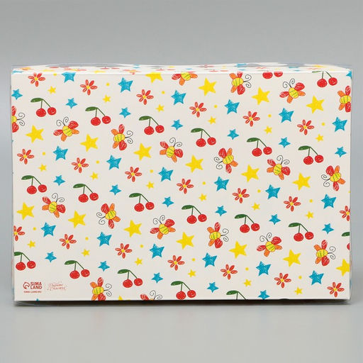 Цена за 5 шт. Коробка для печенья, кондитерская упаковка с пластиковой крышкой, «Любимый воспитатель», 22×15×3 см