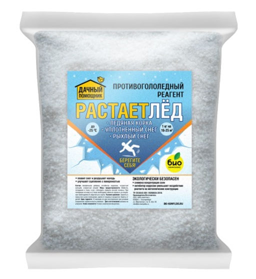 Дачный помощник Противоледный реагент РАСТАЕТ ЛЕД 3кг