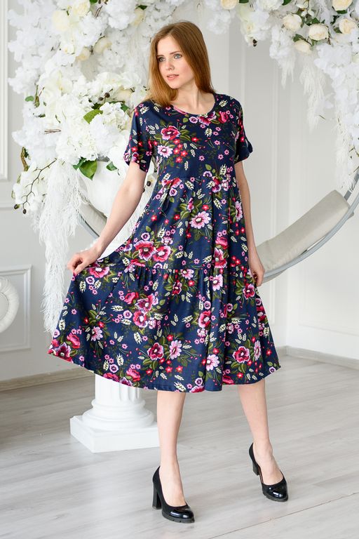 Платье женское из кулирки Зарема малиновый - Амадэль фото 2