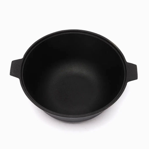 Котел 3,0 л литой чугунный с чугунной крышкой-сковородой, арт. к33