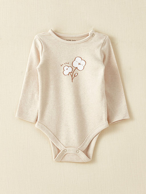 Bisiklet Yaka Uzun Kollu Bask?l? K?z Bebek ??t??tl? Body ve Pantolon 2li Tak?m - Waikiki фото 2