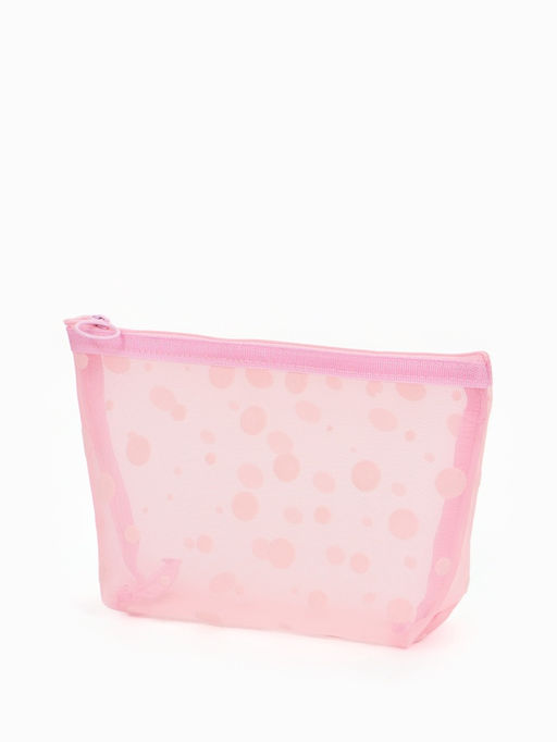 Косметичка дор Горох, сетка 17*6,5*13,5, отд на молнии, розовый