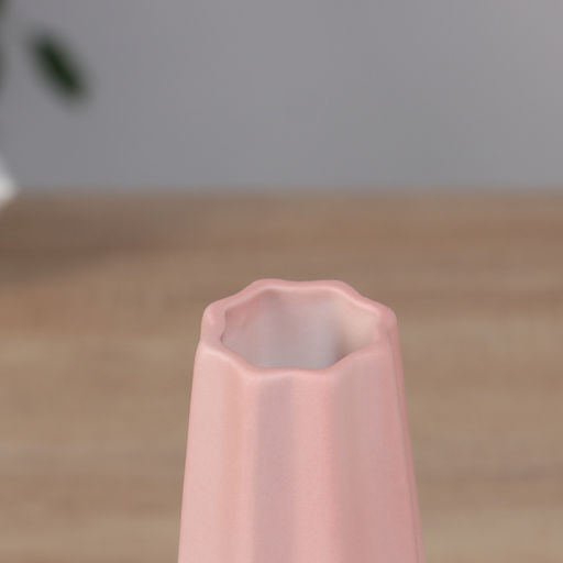 Ваза для цветов «Хайди», грани, 20.5×6.5 см, керамика, белая, розовая