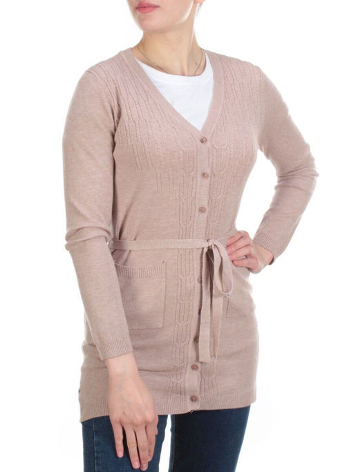A522 Кардиган женский (65% хлопок, 15% кашемир, 20% эластан) - Фабричный китай фото 5
