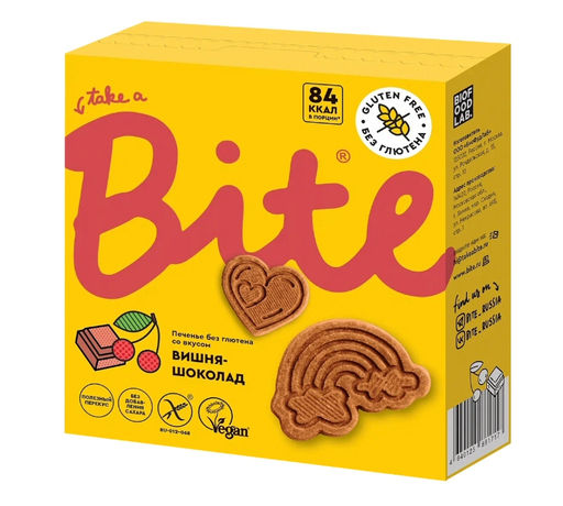 Печенье Bite "Вишня-шоколад" ш/б 115г