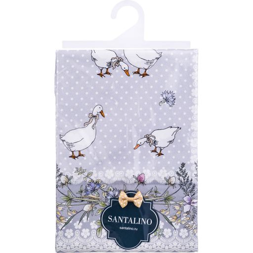 ПОЛОТЕНЦЕ ГУСИ ЛЕГАРД 70*40 СМ. СЕРЫЙ, ЦВЕТЫ, 100 - Lefard фото 2