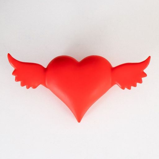 Фигурка светящаяся RISALUX Сердце с крыльями, LED-ночник, красный, 7?14.3?3.8 см