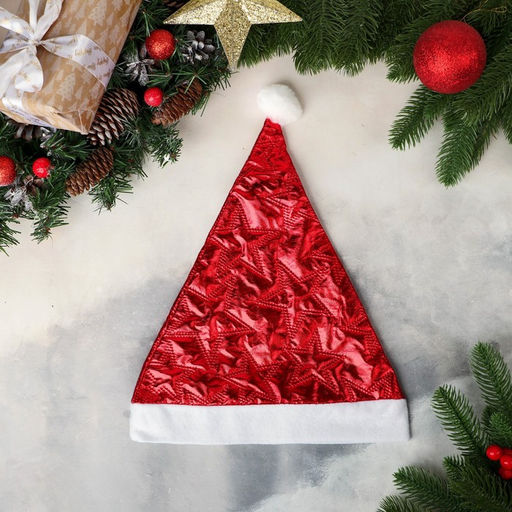 Колпак новогодний Вышитые звёзды 26х34 см, красный - Зимнее волшебство фото 3