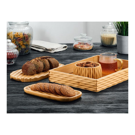 Поднос деревянный прямоугольный Walmer Flute 35х25х5 см, цвет светлое дерево фото 3