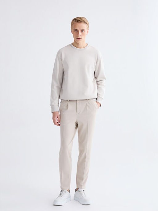 Bisiklet Yaka Erkek Kal?n Sweatshirt