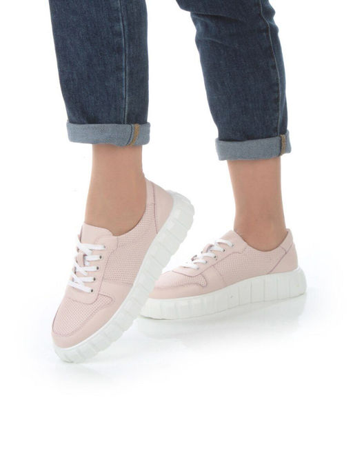 05-PDA97-2 PINK Кроссовки женские (натуральная кожа) - Фабричный китай фото 2