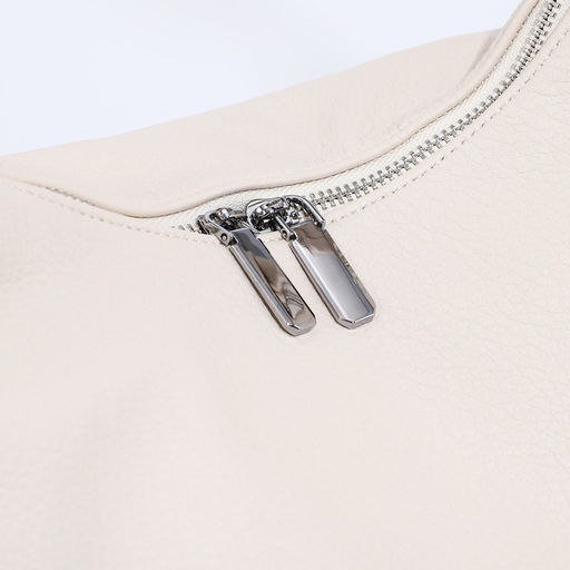 Сумка-мешок на молнии, наружный карман, длинный ремень, цвет светло-бежевый - Simaland фото 4