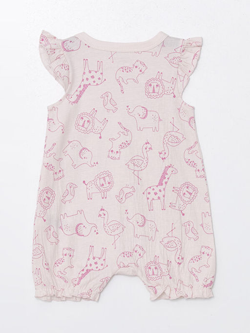 Bisiklet Yaka K?sa Kollu Bask?l? K?z Bebek Tulum - Waikiki фото 2