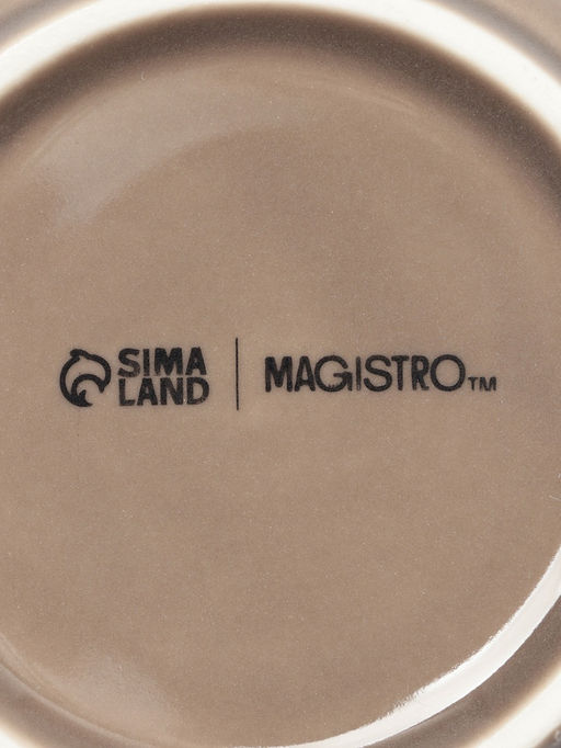 Кокотницы Magistro «Церера», набор 2 шт., 100 мл, d=7.5 см, фарфор, коричневые