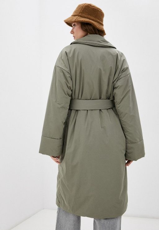 Объемное утепленное пальто запашного кроя - Incity фото 7