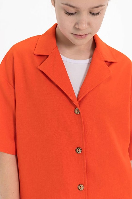 Рубашка М224050а оранжевый - Елена фото 5