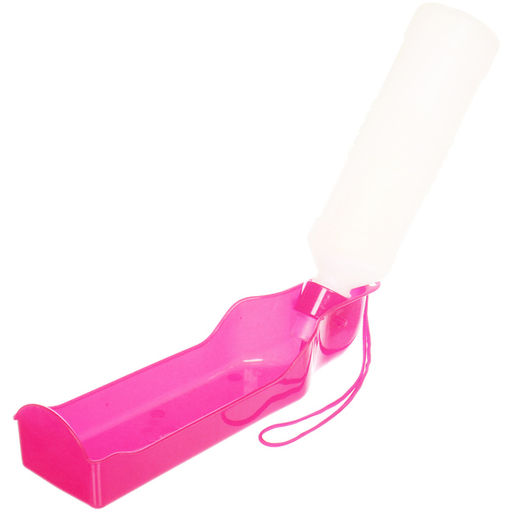 Цена за 2 шт. Поилка портативная прогулочная "ЛЮБИМЫЙ БРО", цвет розовый, 25,5см 500мл