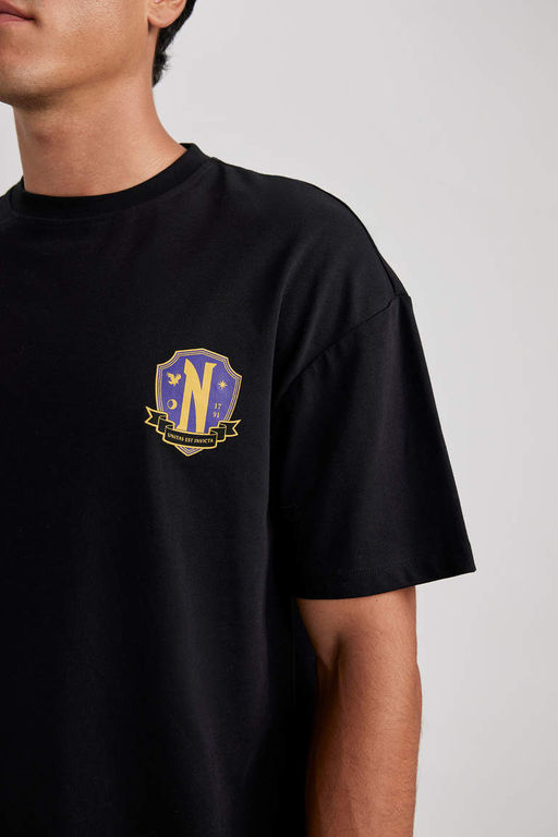 Футболка Wednesday Comfort Fit с круглым вырезом и короткими рукавами из 100 % хлопка - Defacto фото 6