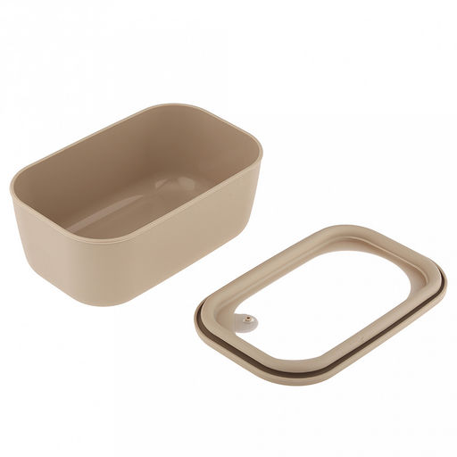 Контейнер для продуктов пластмассовый Нео 1,6л, 23x14,5x9см, прямоугольный, герметичный, с крышкой, латте, клапан для выпуска пара, подходит для СВЧ (Россия) - Домашняя мода фото 7