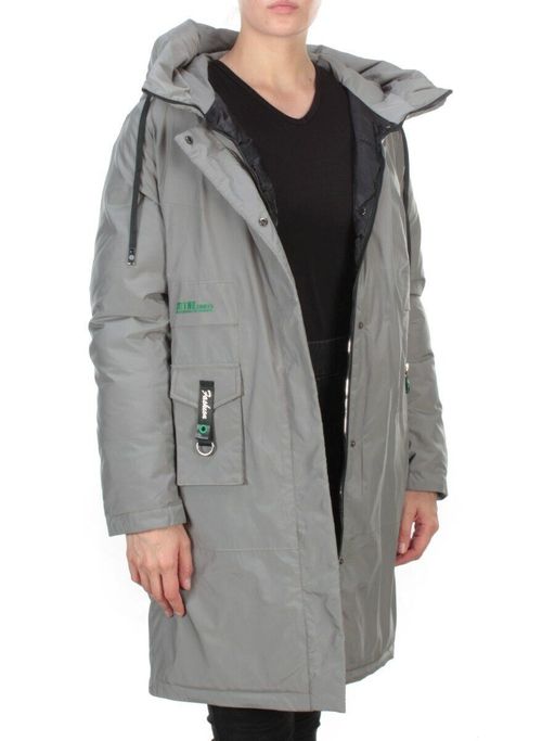 21-975 GREY Пальто зимнее женское AIKESDFRS (200 гр. холлофайбера) - Fashion фото 6