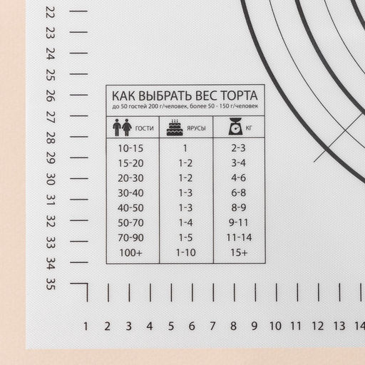 Коврик для выпечки и раскатки теста с разметкой KONFINETTA, армированный, силикон, 40×50 см, 0.44 мм, чёрный