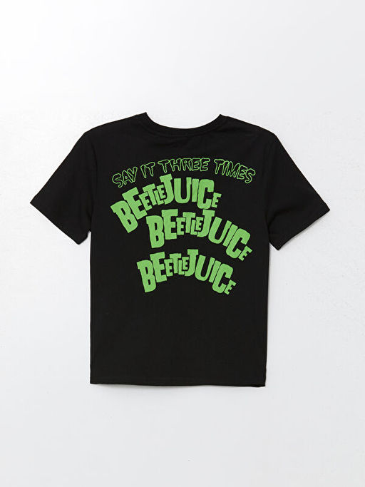 Bisiklet Yaka Beetlejuice Bask?l? Erkek ?ocuk Ti??rt