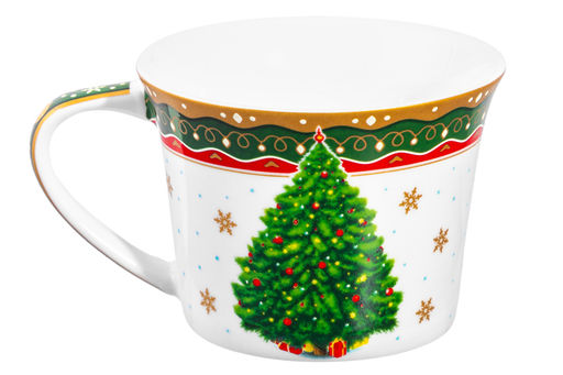 Чайн. пара 2 пр. 250 мл 12,5*9,5*7 см Новогодняя елка зеленый узор, NEW BONE CHINA - Elan gallery фото 9