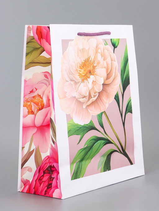 Цена за 2 шт. Пакет подарочный ламинированный вертикальный Цветочное вдохновение, 26?12?32 см
