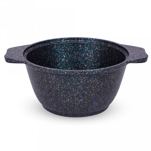 Кастрюля с антипригарным покрытием 1л, д18см "Granit Ultra", h9см, стеклянная жаропрочная крышка, ручка из термостойкого пластика, голубой гранит (Россия) - можно использовать металлические кухонные принадлежности