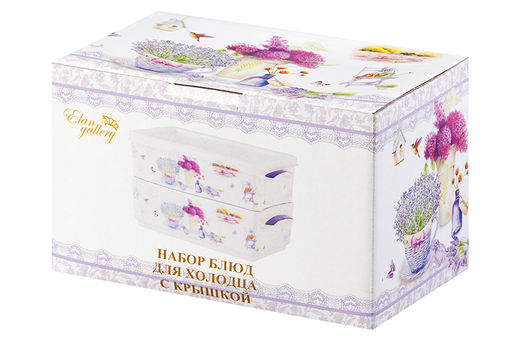 Набор 2 блюд д/холодца 800 мл 20*12,5*11,5 см Лаванда NEW BONE CHINA - Elan gallery фото 4