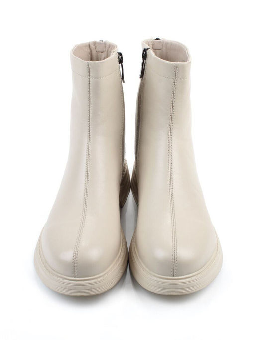 01-XKL21-225DR BEIGE Ботинки демисезонные женские (натуральная кожа, байка)
