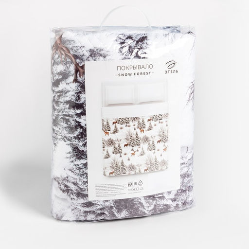 Покрывало «Этель» 1.5 сп Snow forest, 145×210 см, микрофибра