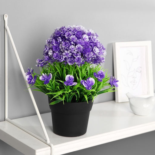 Искусственный цветок в горшке «Цветочный куст», 9×22 см, МИКС