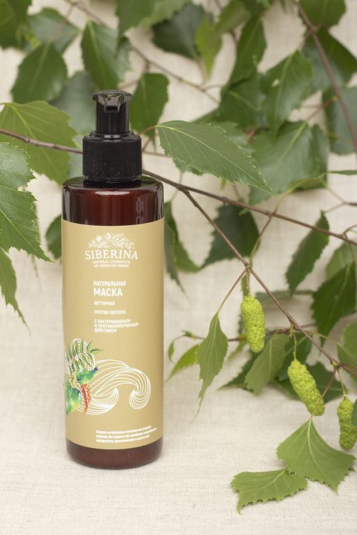 Маска дегтярная Против перхоти с бактерицидным и противомикробным действием - Siberina фото 3