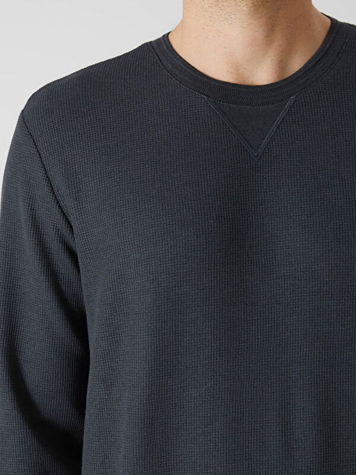 Bisiklet Yaka Uzun Kollu Erkek Sweatshirt