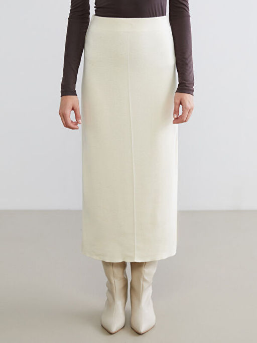 Beli Lastikli Triko Etek