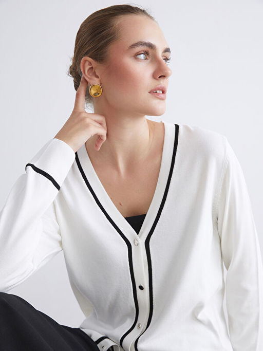 V Yaka Kad?n Triko H?rka