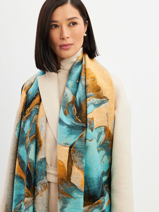 в СОСТАВЕ ШЕРСТЬ и КАШЕМИР Большой, мягкий, теплый однотонный двусторонний палантин. - Tantino фото 14