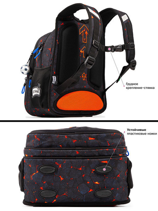 Рюкзак SkyName set-R1-095 + мешок для обуви, папка, пенал, кошелек, бейдж, канц. набор, брелок мячик  фото 4
