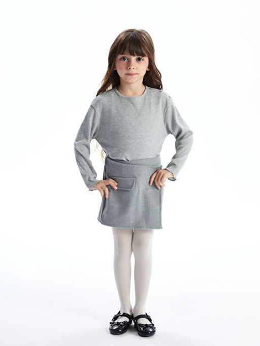 Beli Lastikli K?z ?ocuk ?ort Etek ve K?lotlu ?orap 2li