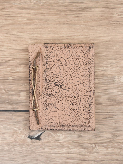 Блокнотик плетёный, 48 листов, 14×18×2 см, бежево-чёрный