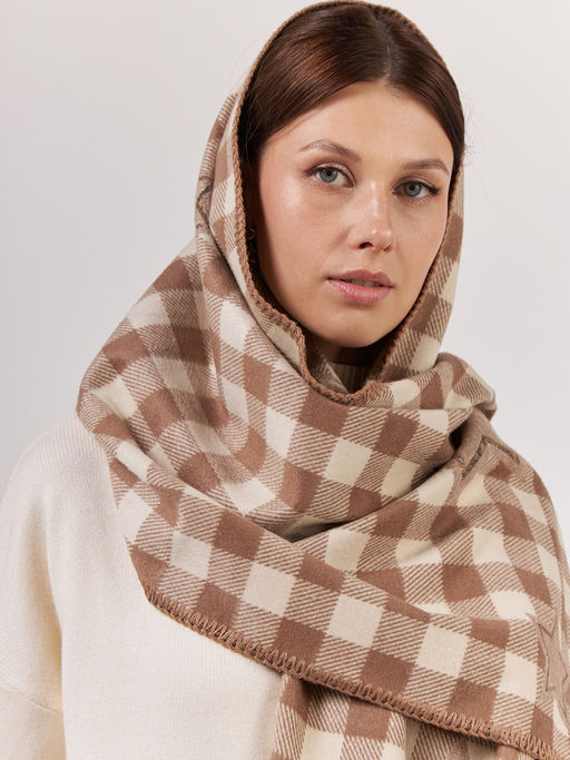 в СОСТАВЕ ШЕРСТЬ и КАШЕМИР Большой, мягкий, теплый однотонный двусторонний палантин. - Tantino фото 9