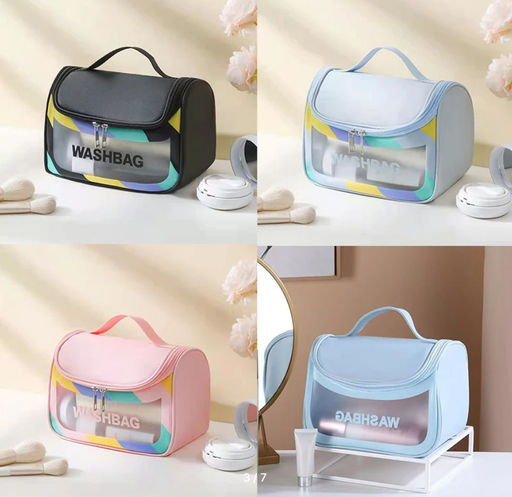 Дорожная прозрачная сумка WASH BAG 23*19см (3155) Черная - Мой органайзер фото 3