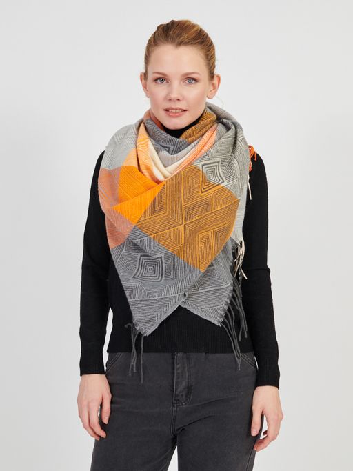 Большой  платок в стиле арт-деко в составе шерсть - Tantino фото 6